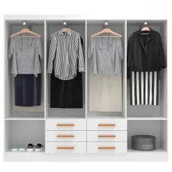 Guarda Roupa New Paris Casal 8 Portas 6 Gavetas Demobile Interno