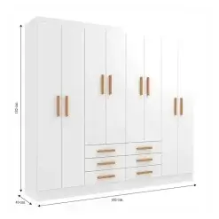 Guarda Roupa New Paris Casal 8 Portas 6 Gavetas Demobile Medidas