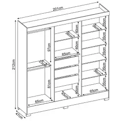 Guarda Roupa Pratico Casal 6 Portas 3 Gavetas Demobile Medidas