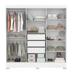 Guarda Roupa Pratico Casal 6 Portas 3 Gavetas Demobile Interno