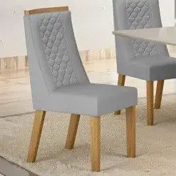 Kit 2 Cadeiras Dora Estofadas Tecido Veludo Valdemoveis