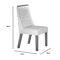 Kit 2 Cadeiras Dora Estofadas Tecido Veludo Valdemoveis Medidas