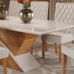 Mesa De Jantar Galak 200x90cm Com 8 Cadeiras Iza Viero Detalhe