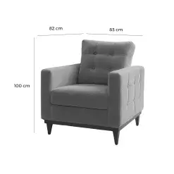 Poltrona California Em Veludo Com Almofada Solta RR Estofados Medidas