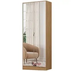 Sapateira Grife 2 Portas Com Espelho E 1 Gaveta Demobile Amendoa