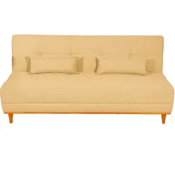 Sofa Cama Madrid 2 Lugares Com Encosto Reclinavel 180cm Tecido Linho Luxury Bege