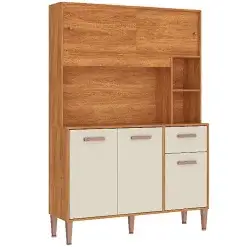 Armario De Cozinha Perola 5 Portas 1 Gaveta Fellicci Cinamomo Off White