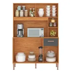 Armario De Cozinha Perola 5 Portas 1 Gaveta Fellicci Interno