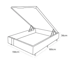 Base Box Bau Kwid Casal Em Linhao 36x138x188 Dream House Medidas