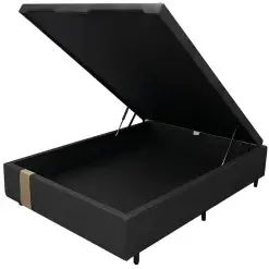 Base Box Bau Kwid Casal Em Linhao 36x138x188 Dream House Preto