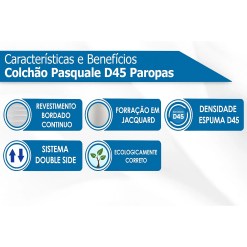 Colchao Pasquale D45 Casal 17x188x138 Paropas Caracteristicas