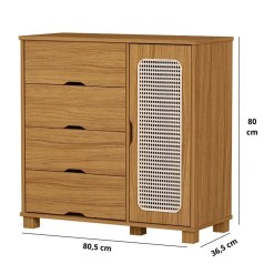 Comoda Clara 4 Gavetas 1 Porta Cambel Medidas