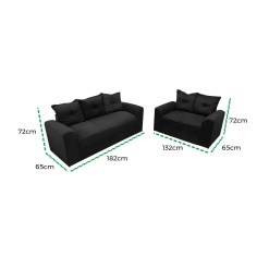 Conjunto De Sofa Porto Com 2 E 3 Lugares Tecido Suede Felipe Estofados Medidas