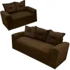 Conjunto De Sofa Porto Com 2 E 3 Lugares Tecido Suede Felipe Estofados Cor Marrom