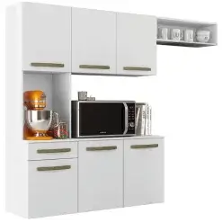 Cozinha Suspensa Belissima 6 Portas 1 Gaveta Fiorello Branco
