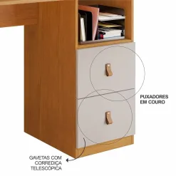 Escrivaninha Alice JCM 2 Gavetas Detalhe