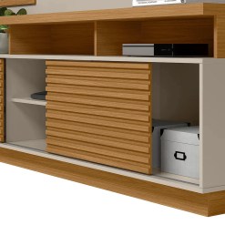Estante Eldorado Para TV Ate 60 Polegadas Ripado Com LED 2 Portas Linea Detalhe