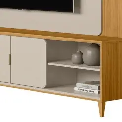 Estante Napoli Para TV Ate 70 Polegadas 3 Portas Linea Detalhe Nicho