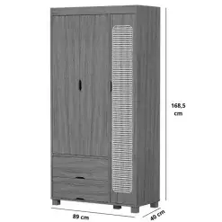 Guarda Roupa Clara Solteiro 3 Portas 2 Gavetas Cambel Medidas
