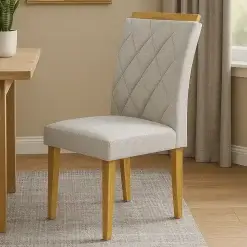 Kit 2 Cadeiras Paris Em Linho Estofadas Cel Moveis