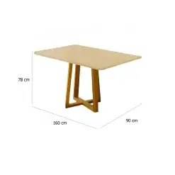 Mesa Bali 160x90cm Minas Plac Medidas