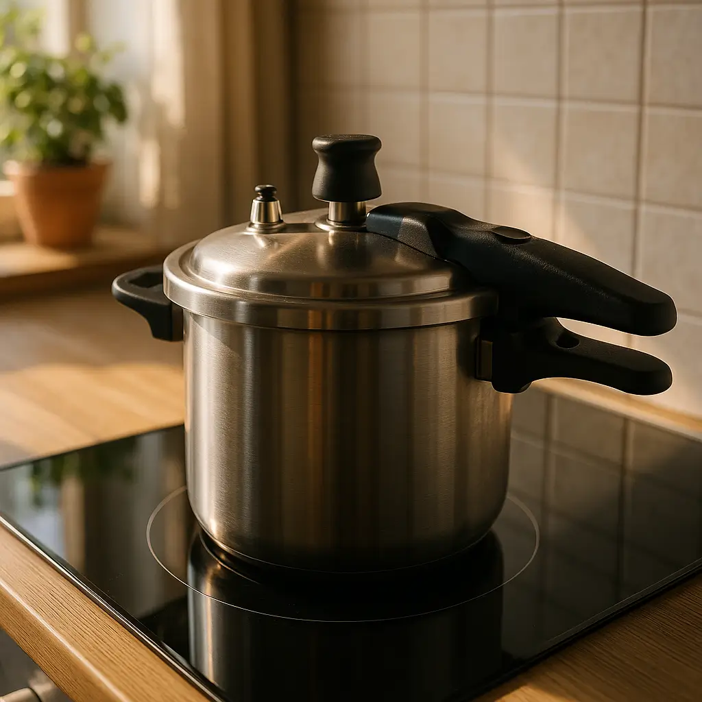 Panela de pressão fogão mesa de vidro: pode usar? Panela inox sobre cooktop de vidro
