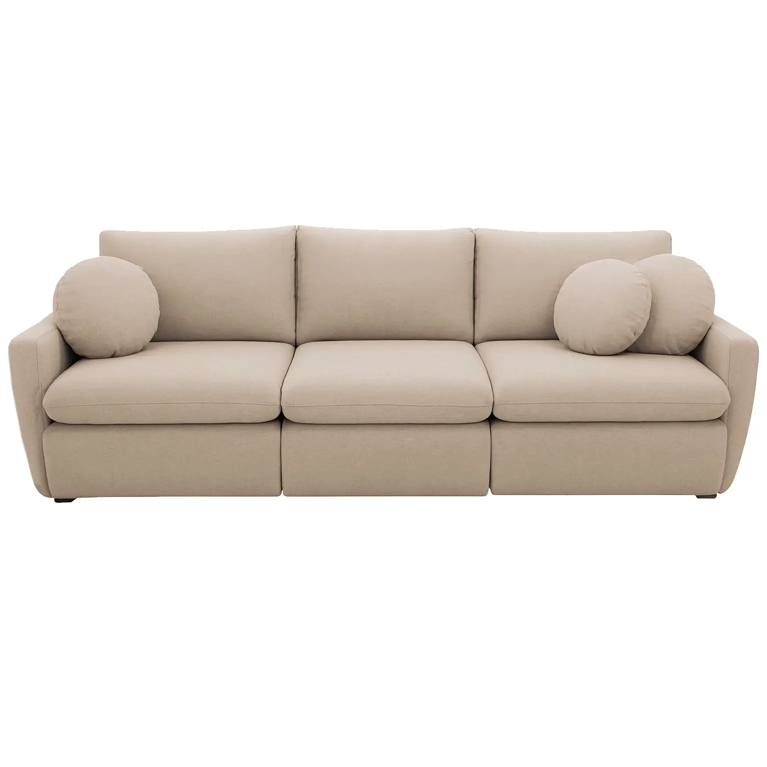 Sofa Cama Amaranto 300cm Em Linho 6 Lugares Retratil Cor Cru