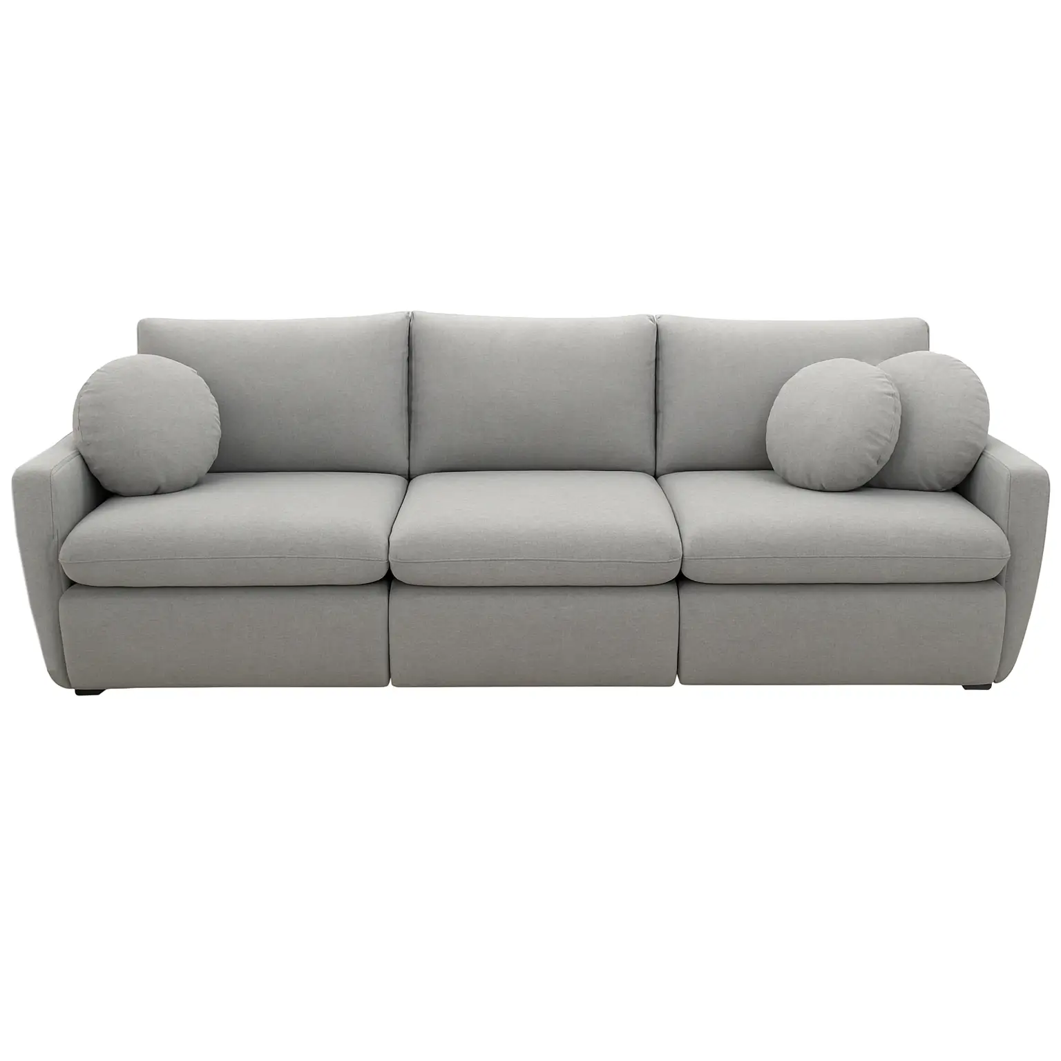 Sofa Cama Amaranto 300cm Em Linho 6 Lugares Retratil Cor Gelo