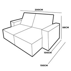 Sofa Cama Monaco Em Linho 3 Lugares Retratil E Reclinavel 200cm Orthosono Medidas