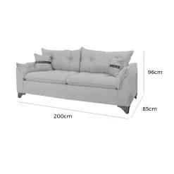 Sofa Creta 3 Lugares Tecido Linho 200cm Boareto Medidas