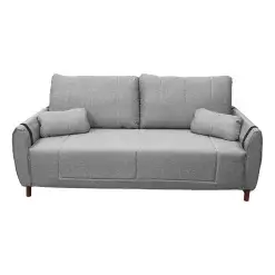 Sofa Italia 3 Lugares Tecido Linho 200cm AD Estofados Cinza