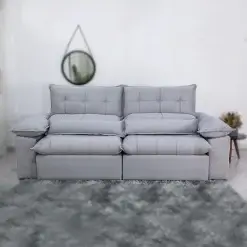 Sofa Lennon 4 Lugares Retratil E Reclinavel 250cm Tecido Veludo Uniart