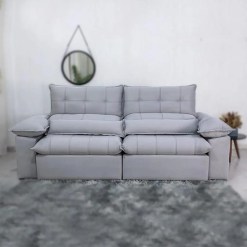 Sofa Lennon 4 Lugares Retratil E Reclinavel 250cm Tecido Veludo Uniart