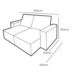 Sofa Lennon 4 Lugares Retratil E Reclinavel 250cm Tecido Veludo Uniart Medidas