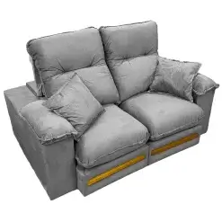 Sofa Libano 2 Lugares Retratil E Reclinavel 180cm Tecido Veludo Aifos Cinza