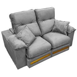Sofa Libano 2 Lugares Retratil E Reclinavel 180cm Tecido Veludo Aifos Cinza