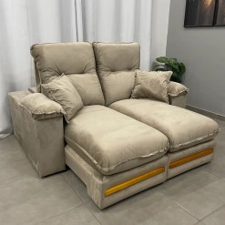 Sofa Libano 2 Lugares Retratil E Reclinavel 180cm Tecido Veludo Aifos Foto Real