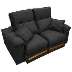 Sofa Libano 2 Lugares Retratil E Reclinavel 180cm Tecido Veludo Aifos Preto