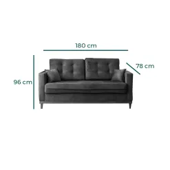 Sofa Living California Em Linho 2 Lugares Com Almofadas Soltas 180cm RR Estofados Medidas