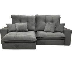Sofa Premium Em Veludo 4 Lugares Retratil E Reclinavel 230cm Aifos Cinza