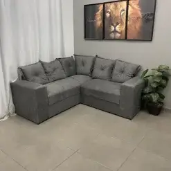 Sofa De Canto Belo 4 Lugares 180cm X 180cm Tecido Suede Felipe Estofados Foto Real