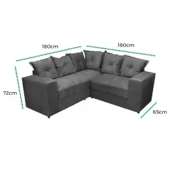 Sofa De Canto Belo 4 Lugares 180cm X 180cm Tecido Suede Felipe Estofados Medidas