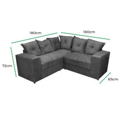 Sofa De Canto Belo 4 Lugares 180cm X 180cm Tecido Suede Felipe Estofados Medidas