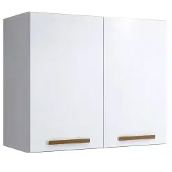 Armario Aereo Cristal 2 Portas Arte Moveis Branco