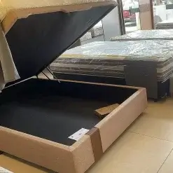 Base Box Bau Kwid Casal Em Linho 36x138x188 Foto Real