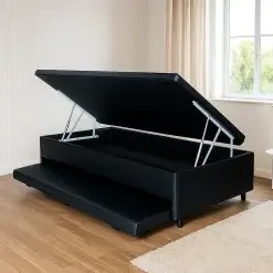 Base Box Bau Solteiro Com Auxiliar Corino 43x188x88