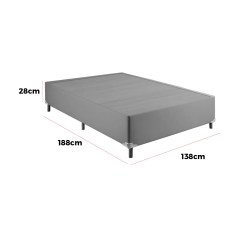 Base Box Tiradentes Casal Em Suede 28x188x138 Colchominas Medidas