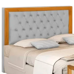 Cabeceira Imperial Casal Em Suede RA Cinza