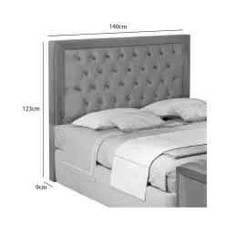 Cabeceira Imperial Casal Em Suede RA Medidas