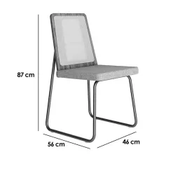 Cadeira Wood 1751 Em Aco E MDF Tecido Linho Carraro Medidas